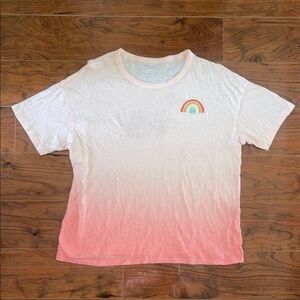 American Eagle Pink Ombre Oversized Short Sleeve Rainbow Tee Shirt Top